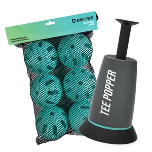 Tee Popper 6 Ball Bundle - Baseball Training Hitting Aid with 46" Pop Height & 3-Second Dwell Time for Solo Drills