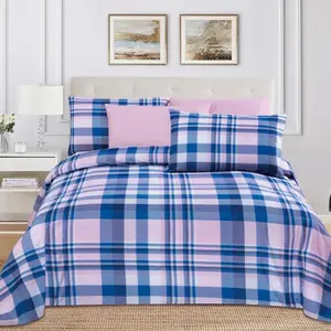 6 pcs Hotel Collection Bedsheets - Plaid Design, Soft & Cozy, Perfect for Hotel Rooms, Comfortable Bedding Set
