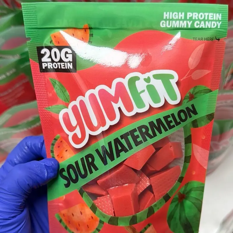 20g High Protein Sour Watermelon Edible Gummy (LIMITED TIME 4-PACK) - Delicious Chewy Snack, Gluten-Free Plant-Based Candies, Gummies and Candies Sweets, Snacks Candy Sweets
