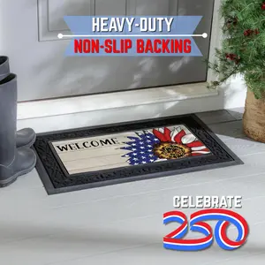 America’s 250th Patriotic Coir Mat Collection – Decorative Door Mats with Stripes, Sunflowers & Classic Americana