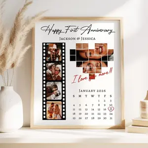 Personalized Valentine’s Gift for Boyfriend, Custom Couple Photo Anniversary Wall Art, Romantic Print for Him or Her, Meaningful Love Home Decor