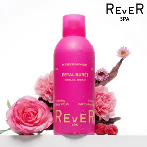 REVER SPA Foaming Body Wash Magic Gel to Mousse Smooth Cleanser, PETAL BURST Fragrance Fruity & Flora Sweet Aroma 10.14 fl oz 150ml Shower Jelly Scented Cleansingelly