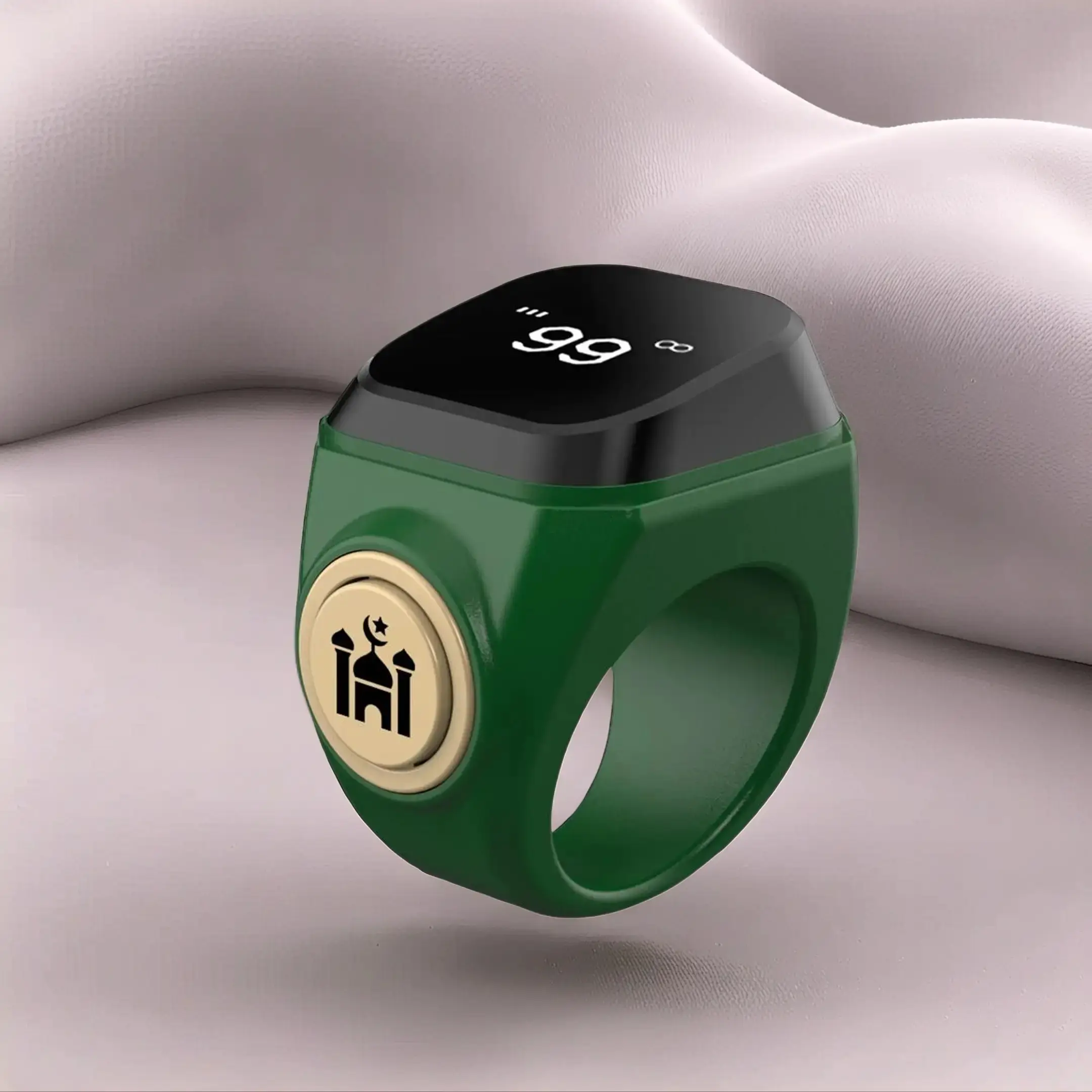 Smart Islamic Prayer Bead Ring with 4-Digit Display , Minimalist Design, Supports APP Connection, Waterproof Electronic Tasbih Counter, Ideal for Muslim Prayer and Daily Worship, Tasbeeh Counter