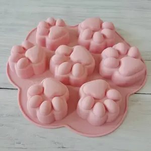 High-Temperature Resistant Silicone Baby Food Molds, Cat Paw Cake Molds for Chocolate Cookies and Ice Cubes, Baking Essentials for Kids