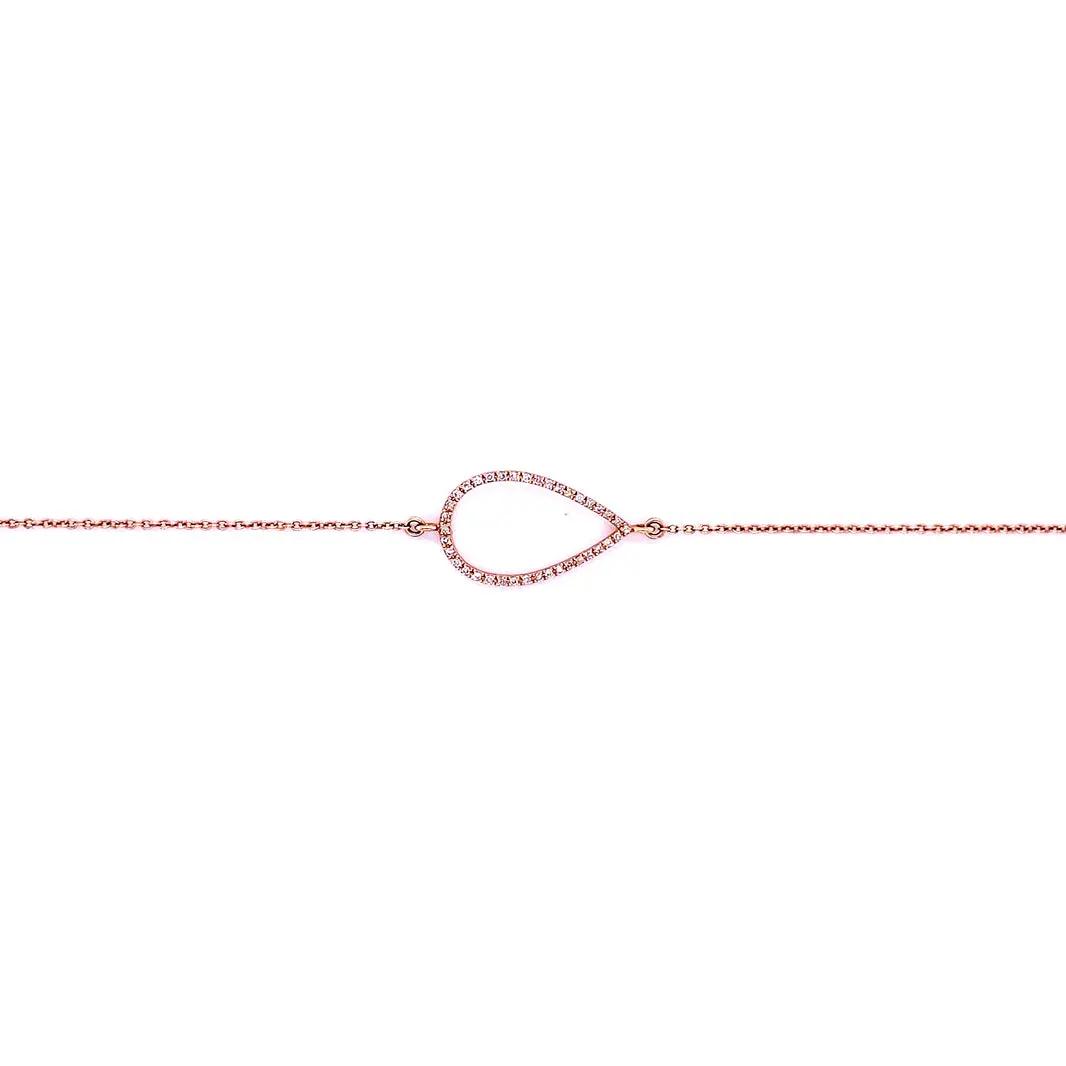 Diamond & Rose Gold Teardrop Bracelet