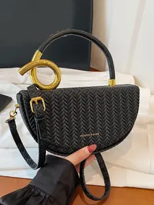 Daily versatile retro texture personalized crossbody bag, fashionable and simple casual daily handbag, lightweight and elegant shoulder bag, suitable for shopping, commuting, work, daily outings, and parties, PU Tote Satchel