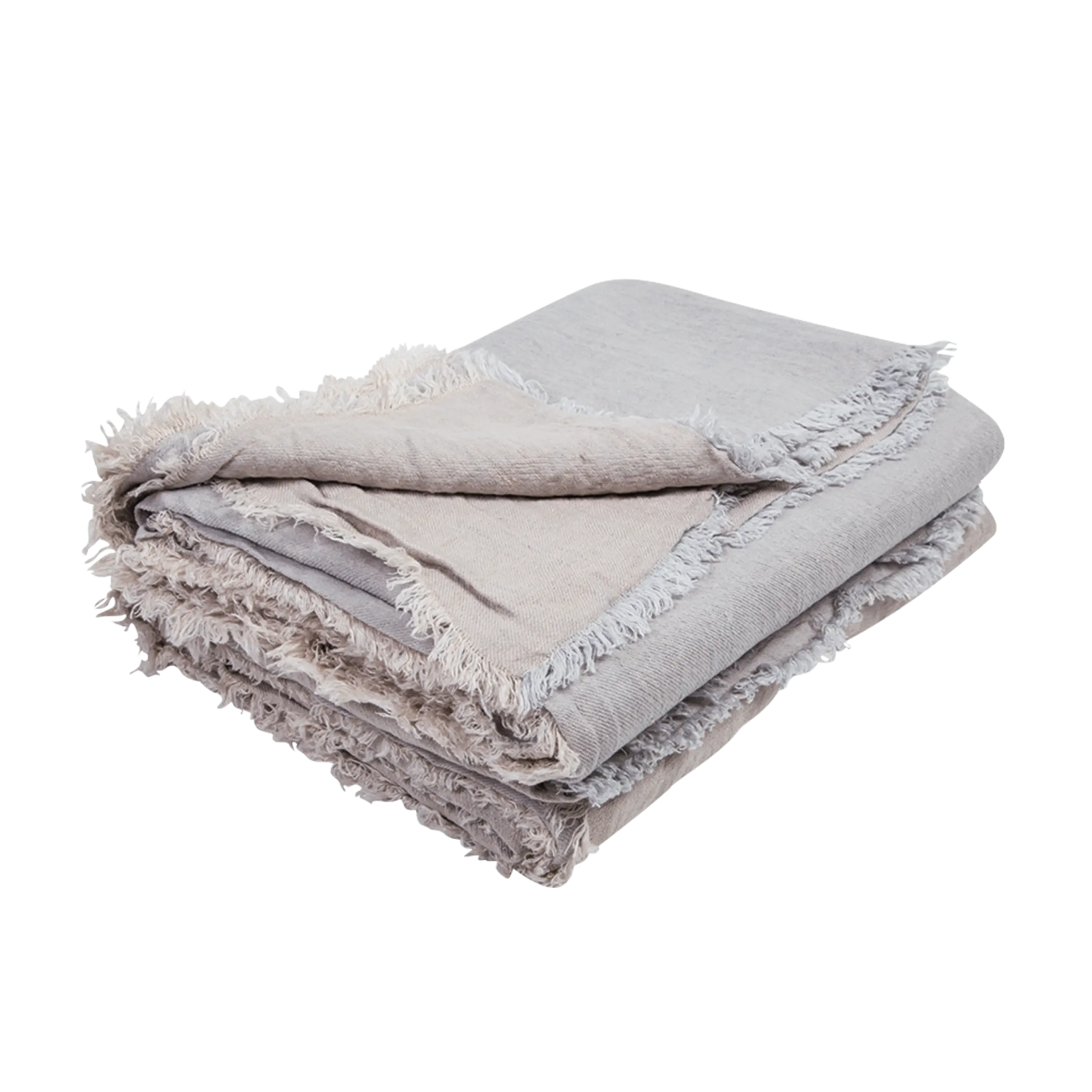 Crumpled Linen Washed Throw in Perle, from Maison de Vacances