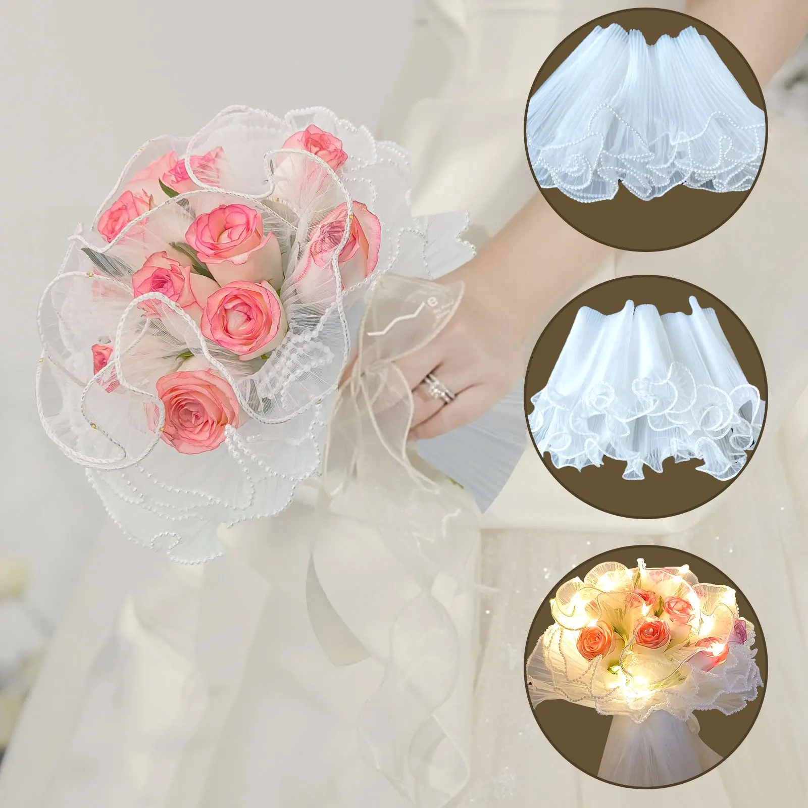 Korean Style Floral Wrapping Paper Roll, Water-Resistant Matte Gift Packaging, DIY Bouquet Wrap, Bouquet Wrappers, Flower Wrapping, Rose Wraps for Valentine's Day & Mother's Day, Gift Wrapping Supplies