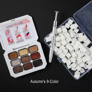 DIY Nail Art Set – 9-Color && 4-Color Solid Patting Gel, Nail Gel, Nail Buffer Sponge & Mini Nail Clips, Nail Gel for DIY Nail Art, Salon-Quality, Designed for Women Polish Manicure Cutics Cosmetic Acrylic