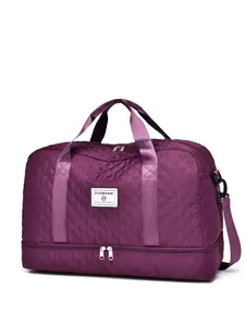 Large capacity travel tote bag, solid color and clean color tote bag, letter zipper closure, versatile, fashionable, casual and simple, suitable for college students, business trips, travel, fitness, men's and women's travel bags, Portable Travel Bag