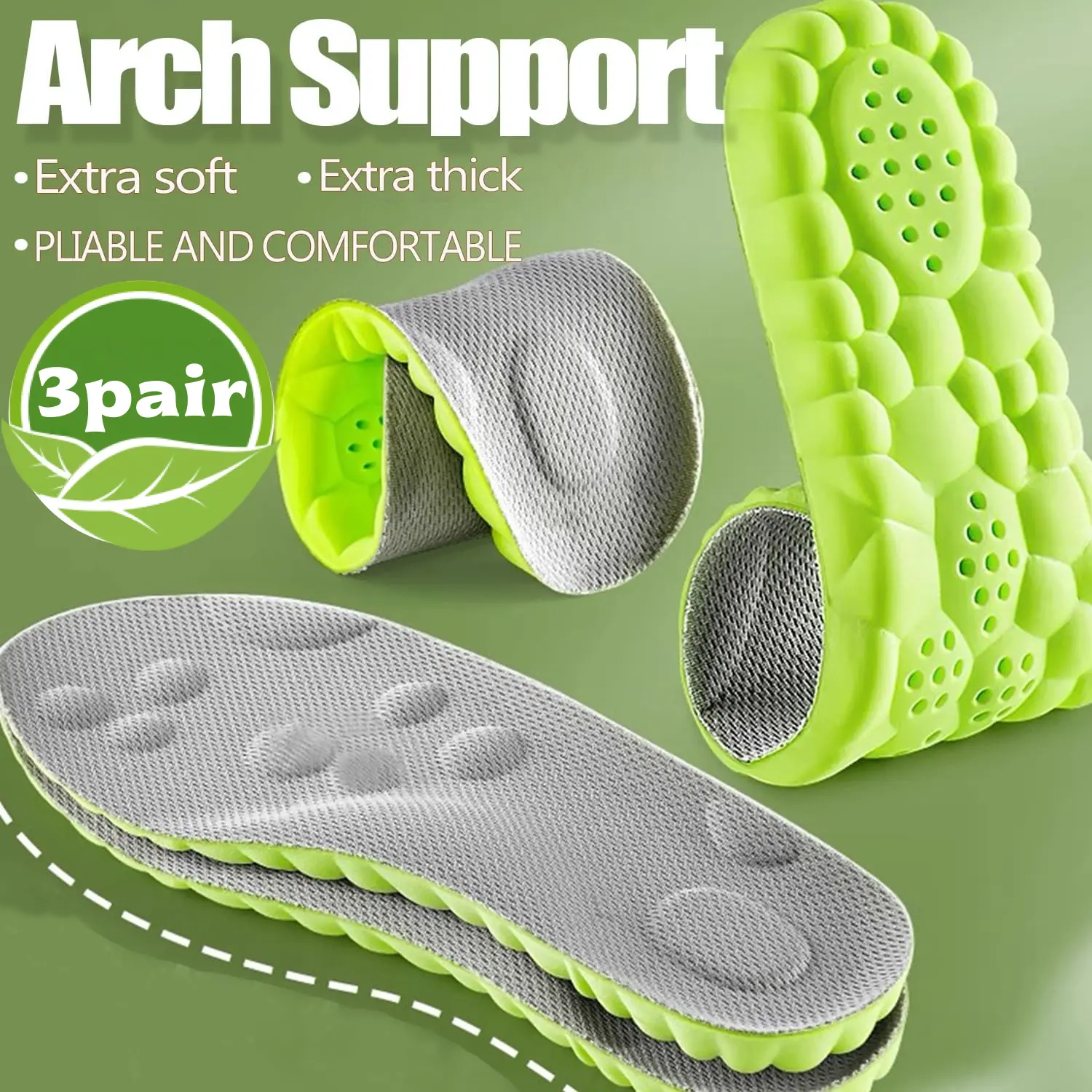 Cloud Shape Shoe Insoles - Arch Insoles, Soft Cushioned PU Material, All-Season Walking Support, Shoe Height Boosters for Outdoor Fun, Soft Cushioned Insoles