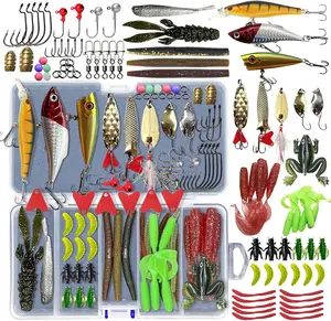 Fishing Lures Kit Set, Baits Tackle Including Crankbaits, Topwater Lures, Spinnerbaits, Worms, Jigs, Hooks, Tackle Box and More Fishing Gear Lures...