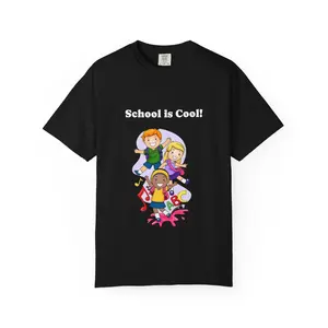 School is Cool! Unisex Garment-Dyed T-shirt for Kids - Fun Back-to-School Tee, Perfect for Class and Play