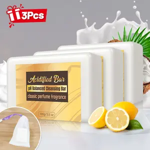 3Pcs Aciditied Bai, sweet orange Handmade Soap, Private Soap, Moisturizing Brightening Soap, With niacinamide, lemon, olive oil & coconut oil, PH Balanced cleansing Bar, for armpits & private parts, 48 hours of fragrance retention, 100g