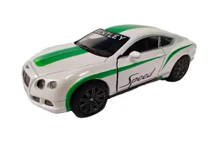 KINSMART 2012 Bentley Continental GT Speed 1:38 Scale 5" Diecast Model Car with Openable Doors & Pull Back Action White Collectible