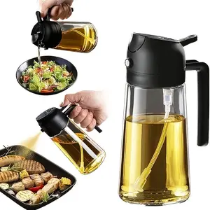 2 in 1 Olive Oil Dispenser & Cooking Spray Bottle, 16oz Automatic Flip-top Design Oil Dispenser, Durable Kitchen Oil Dispenser for Home Dining Room, Olive Oil Sprayer, Utensils, Kitchen Gadgets, Kitchenware