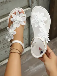 Summer Women's Fashion Comfortable Elegant Retro Gladiator Sandals, Round Toe PU Leather, Casual Outdoor Beach Style