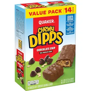 Chewy Dipps Granola Bars Chocolate Chip, 1.09 oz, 14 Ct