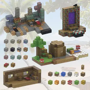 Creative Building Block Toy, Scene DIY Tabletop Model, Classroom Gift for Teenager, Game-based Build My World with Cubes, Building Block Sets