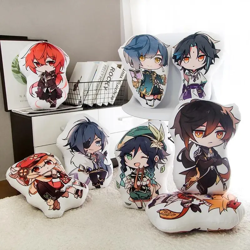 45cm Genshin Impact Plush Doll Toy Zhong Li Xiao Hu TaoTartaglia Venti Kaeya Soft Stuffed Pillow Kids Christmas Plushies Gifts