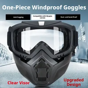 Integrated face mask, windproof goggles, dustproof, anti-fog, anti-wind and sand tactical goggles
