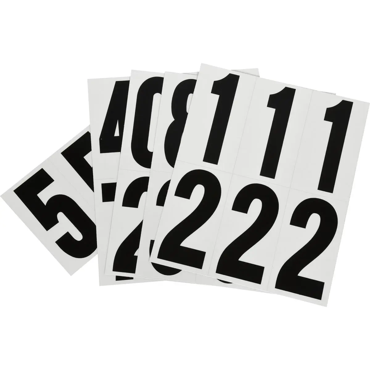 Hillman Group 843445 3 in. Black & Silver Reflective Mylar Square-Cut Self-Adhesive Numbers, Pack of 6, for Mailboxes, Street-Visible, Assists Emergency Workers, 3 Inches, Easily Visible From The Street