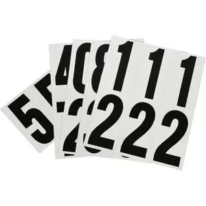 Hillman Group 843445 3 in. Black & Silver Reflective Mylar Square Cut Self Adhesive Numbers pack of 6