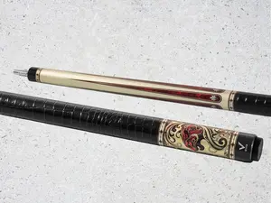 EVO BEAST POOL CUE - SCARLET PANTHER - LEATHER WRAP