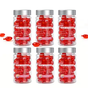 ECO Finest 6-Bottle Pack of Hair Care Vitamin Capsules with Moroccan Argan Oil for Silky Finish & Healthy Growth Unisex Natural Hair Care Valentine's Day Gift