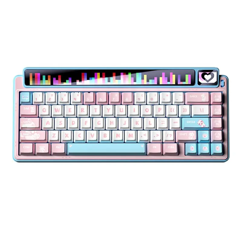 AMG65 Mechanical Gaming Keyboard w/Dual Screen, 65% Wireless Small Custom Keyboard RGB,Bluetooth/2.4G/Wired, Rapid Trigger, Hot Swappable for Windows Laptop PC Mac