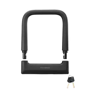 ROCKBROS Bike U Lock Heavy Duty Anti Theft Carbon Steel Bicycle Lock Suitable for Road, Mountain, and Scooter Bikes