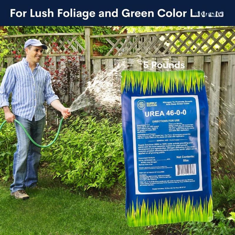 Supply Solutions Urea 46-0-0 Nitrogen Fertilizer 5lbs for Lush Growth Deep Green Color Plant Food Lawn Garden Bloom Booster for Flowers Fruits