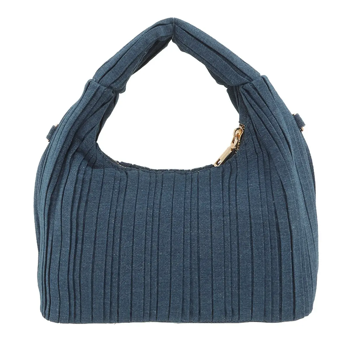 Textured Denim With Handle Crossbody Bag