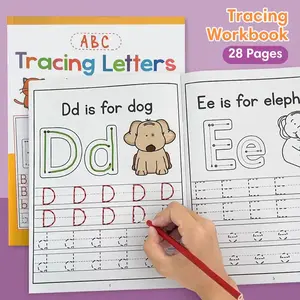 Children's English letter A-Z book, baby's uppercase and lowercase pen control training, Tracing letters, early education enlightenment book, thick paper durable, improving fine movements and letter recognition, English enlightenment