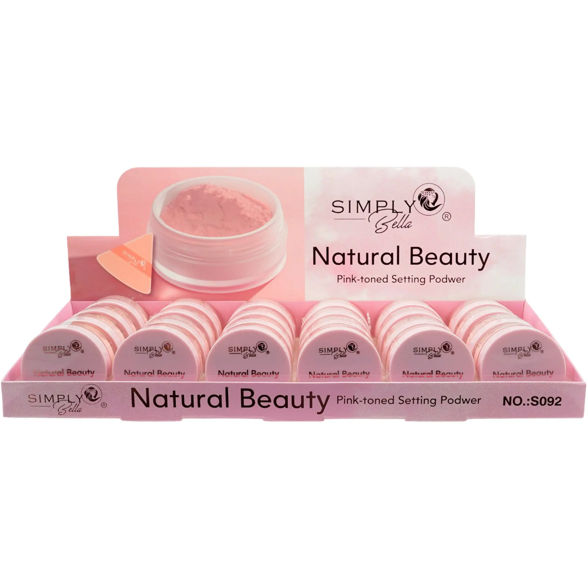 Polvo Fijador Rosa Natural Beauty Simply Bella - Venta al por Mayor 24 Unidades (S092)