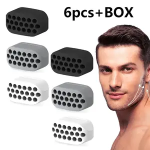 Silicone Jawline Exerciser Set, 6 Counts/set Facial Muscle Exerciser, Non-electric Jaw Chisel, Jawline Trainer, Promotes Collagen, Increases Blood Flow, Relieves Stress and Tension, Skincare