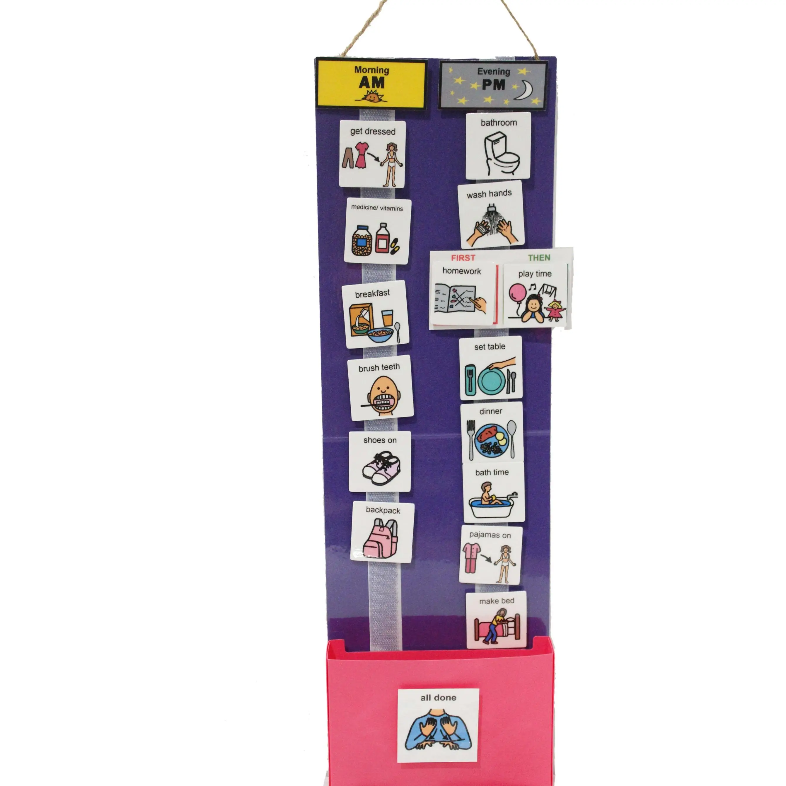 Two Strip Night & Day Daily Schedule -Great Visual Behavioral Tool for Structure at Home, School & in The Community