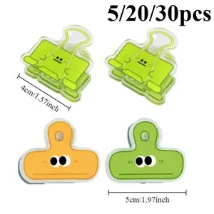 5/20/30pcs Colorful acrylic clips cartoon small eyes file papers long tail clip snacks sealing clip school party gifts