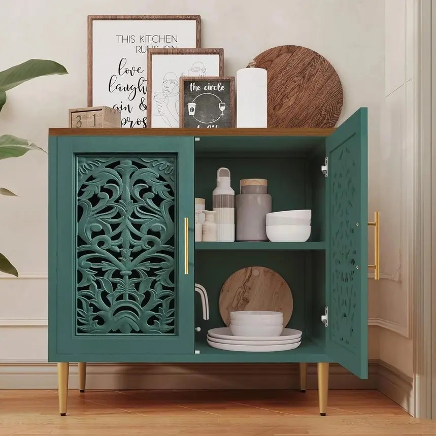Emerald Coast Vintage Carved Cabinet