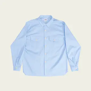 Work Shirtt Blue Poly/Cotton Twill