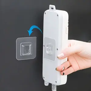 Transparent Wall Mounted Hook, 10pcs Self Adhesive Hook, Wall Storage Rack Fixing Patch, Utility Sticker Accessories For Bedroom Bathroom Kitchen Living Room