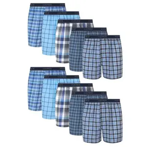 Hanes Men's Moisture-Wicking Boxer Underwear Pack, Cotton Blend, 10-Pack