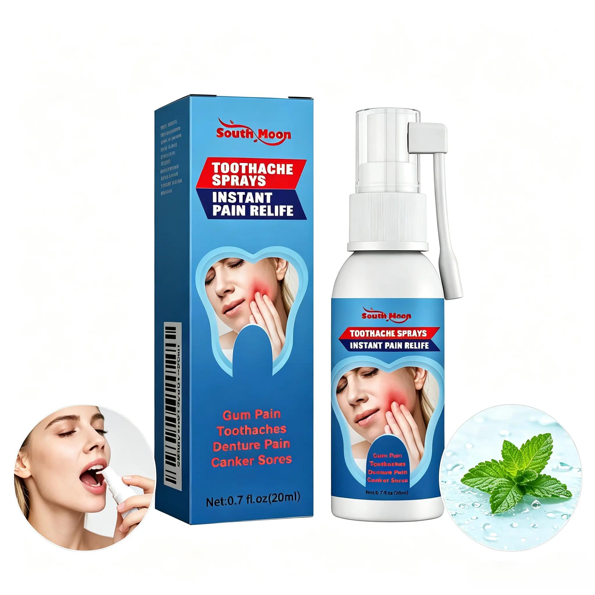 Peppermint Scent Breath Freshener Spray, Compact Pocket-Size Mouth Mist for Daily Refreshment at Home, Work & Travel