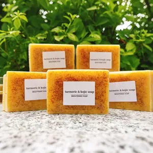 Turmeric Kojic Acid Soap bar 100 g Each, Unisex, Turmeric Soap bar, Removing Facial Dark Spot, Brightening Moisturizing Handmade Soap, Suitable For All Skin Types, Deep Cleansing For Skin Care, Moisturizing Soap For Body