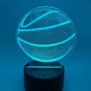 3-d textured Basketball laser engraved night light with color changing base and remote, basketball gifts, basketball lover, sports, ball