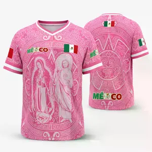 Men's Light Pink Mexico 2026 Virgencita & San Juditas Jersey, Premium Soccer Fan Shirt, Casual Mexican Culture Sportswear