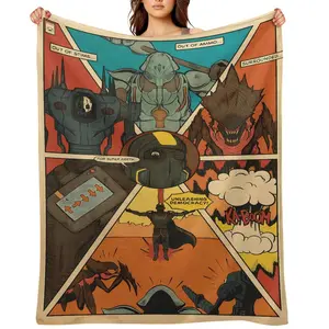 Helldivers Comfortable Flannel Blankets – Ultra-Soft Blankets And Towels, Suitable For Camping, Travel, Beds, Sofas, Dormitories, And Offices. Lightweight And Breathable, Suitable For All Seasons, Ideal For Home And Travel.