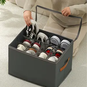 1 x Foldable Oxford Cloth Shoe Box with Lid — Dustproof Storage Container for Shoes, Clothing, and Accessories; A Multifunctional Home Organization Solution