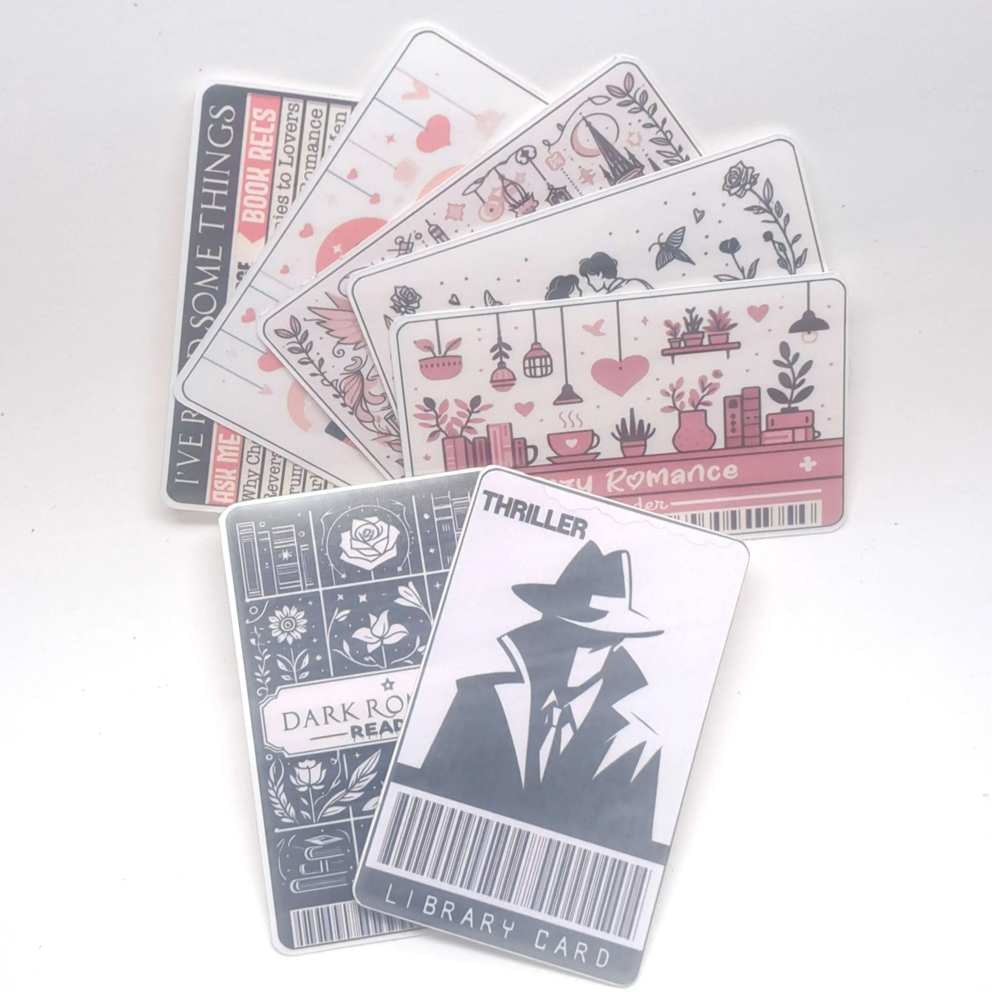 Reader Sticker Set, Choose Your Sticker Pack 7, Romance,Thriller,Cozy Romance,Fantasy, Dark Romance, Kindle Stickers, Library Card Sticker