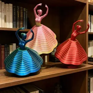 1pc 3D Printed Toy Ballet Dancer Stress Relief Desk Ornament, Rotating Finger Dance Figure, Desktop Decoration, Relaxing Mini Sculpture